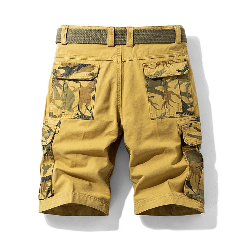 Summer Men Cargo Camouflage Shorts Mens Cotton Beach Multi Pocket Man Spring Casual Joggers Male Drop 250214
