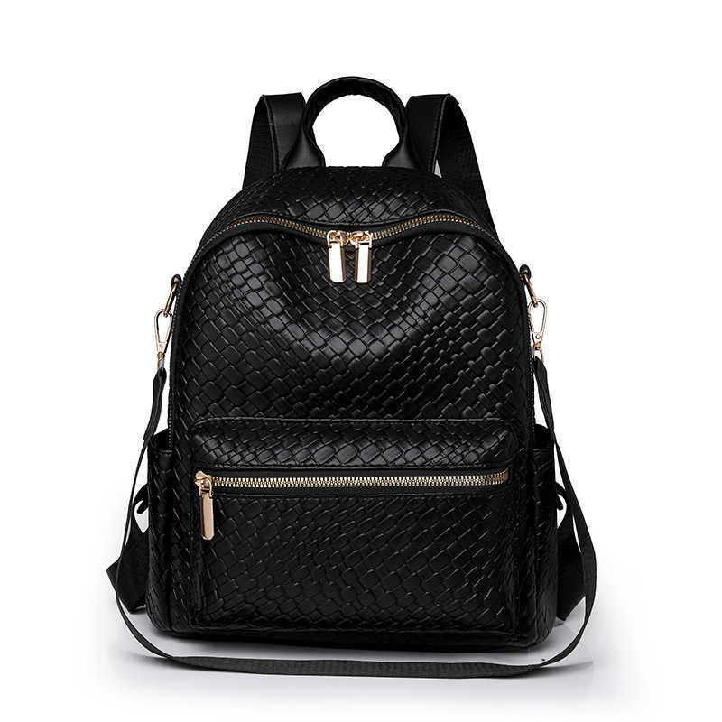 Shoulder Bag For Women New Korean Fashion Solid Color Soft Leather Womens Travel Backpack Large Capacity Student Book Bag Trendy