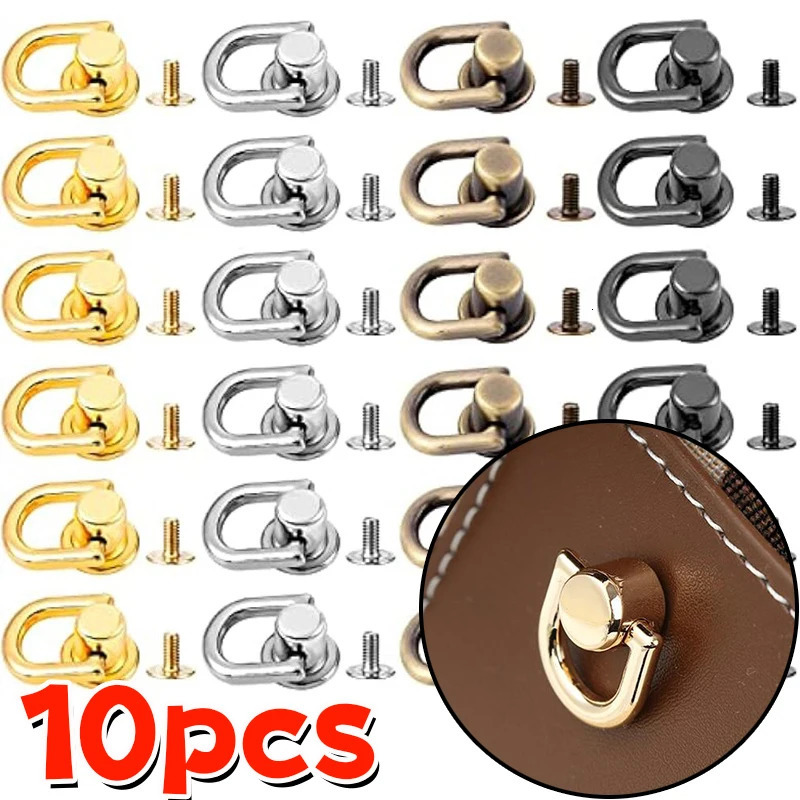 Dshaped Ring Bag Side Clip Buckles Retro Metal Double D Buckle Handbag Chain Handles Connector Strap Hardware Accessories 250213