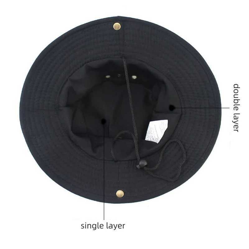 Summer Hiking Sun Hat for Women Men Outdoor Camping Fishing Anti-UV Bucket Hat Solid Color Panama Wide Brim Fisherman Cap W250217