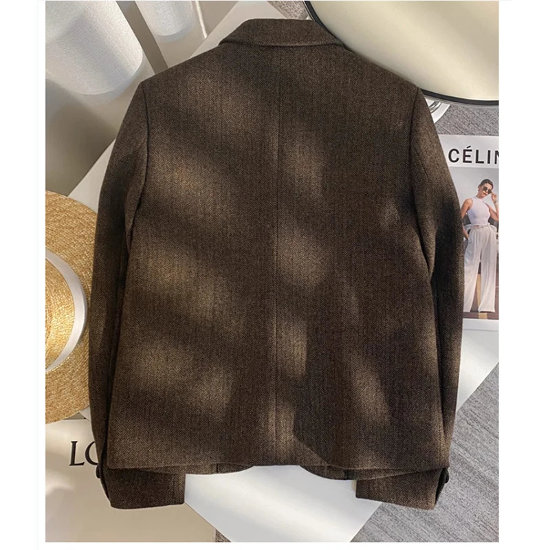 Womens Suit Coat Spring Autumn Fashion Long Sleeve Ladies Blazer Jacket Sleeveless Temperament Versatile Lady Outerwear 250210