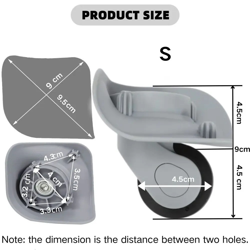 2Pcs Suitcase Wheels Luggage Spinner Caster Silent Luggage Wheels Replacement Wheels Customs Box Trolley Accessories 250214