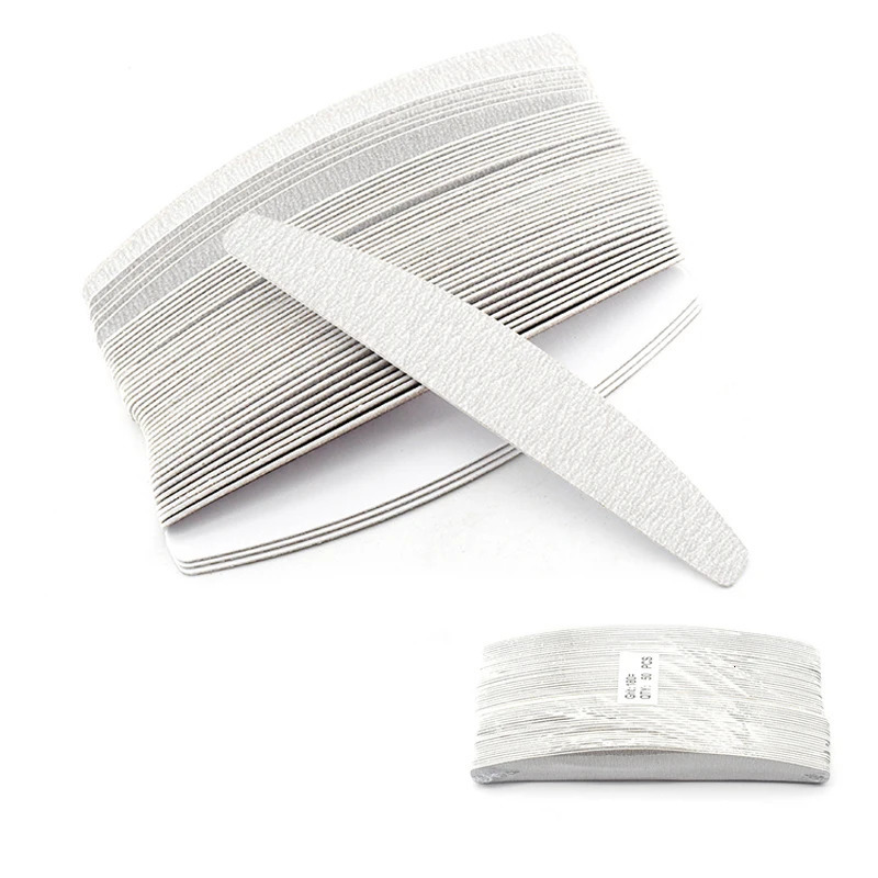 100Pcs/Lot Moon Replacement Sandpaper Files 80 100 180 240 With Metal Handle Grey Replaceable Files For Saws Removable Pads Set 250214