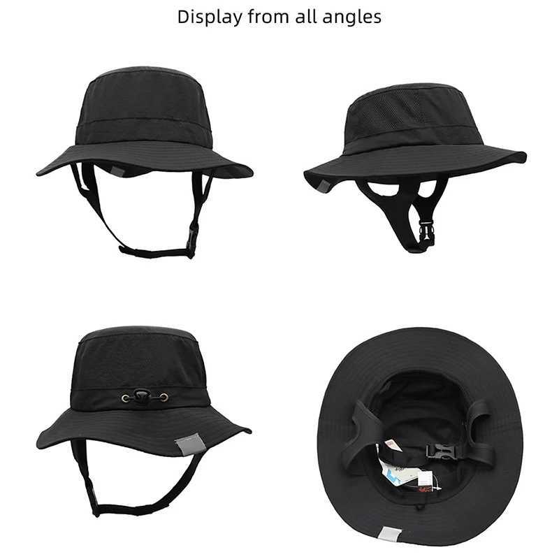 UPF50+ Beach Surf Bucket Hat Mesh Breathable Sun Hat Men Women Outdoor Fishing Cap Bottom Adjustable Cap Water Sport Cap Hat W250217