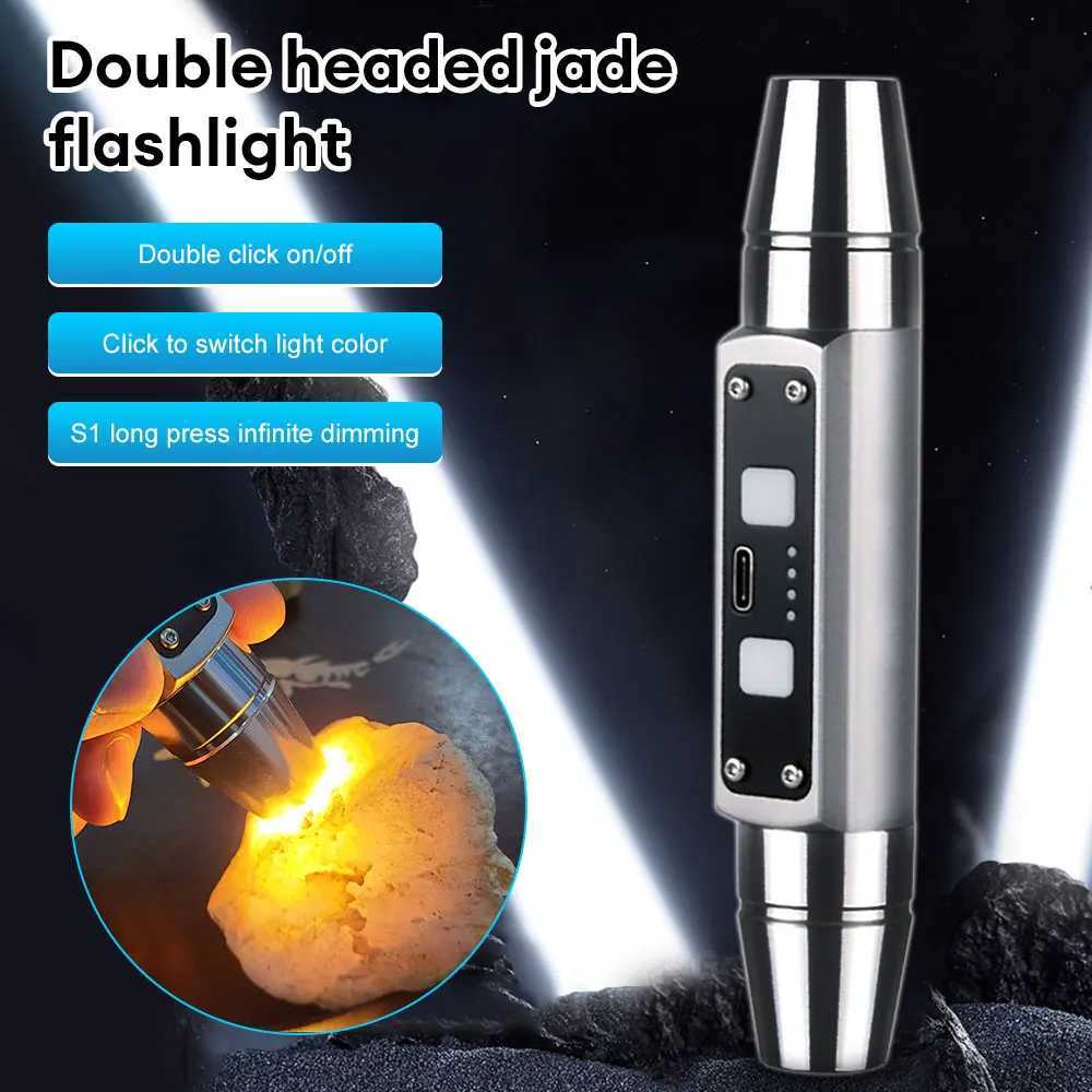 Rechargeable Jade Identification Flashlight 6 Light Sources Jade Detector Light Ultraviolet 365nm/395nm LED UV Torch for Gems X250217