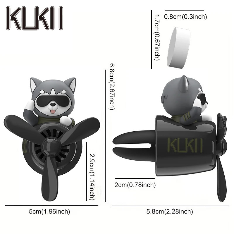 Rotating propeller pilot husky dog car air fresheners accessories decorations perfume diffuser vent clip fragrance aroma fun fan 250214