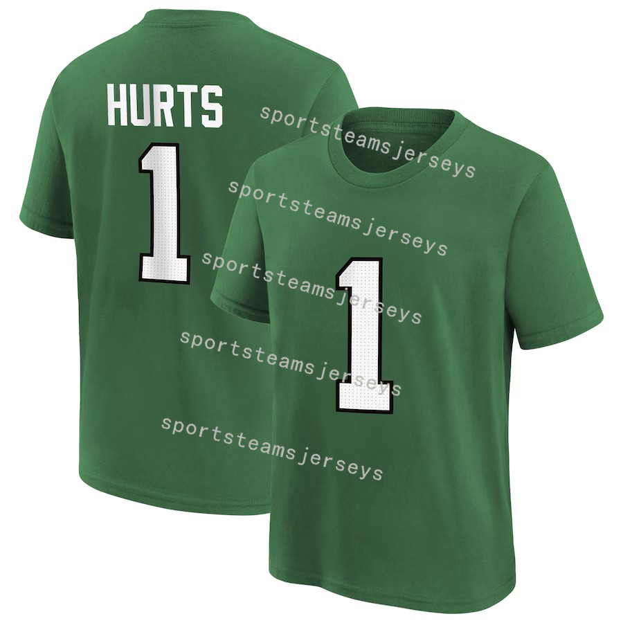 Hurts No 1 Football T-Shirt Cotton Jersey polyester Cotton