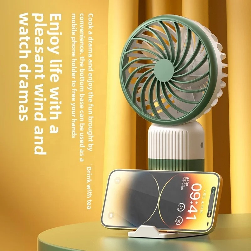 USB Mini Portable Electric Cooling Fan Handheld Stand Home Office Car Easy English Operating