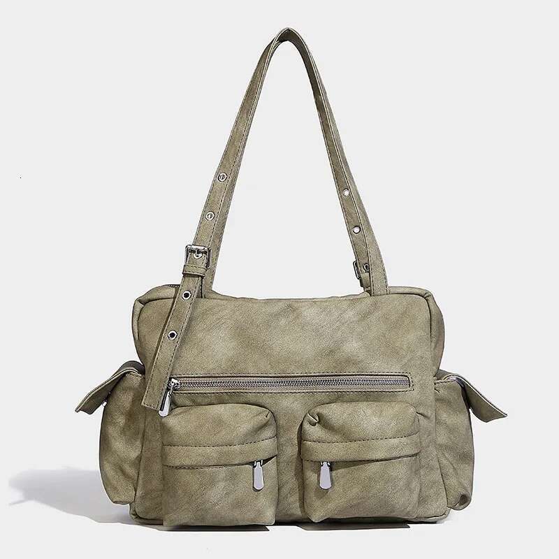 Moto Styg Shoulder Bag Women 2025 New In Indie Design Large Capacity Multiple Pockets Minimalist Casual Vintage Handbag