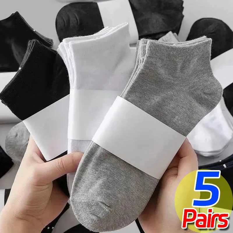 Men Solid Socks Soft Comfortable Lightweight Low Cut Ankle Cotton Socks Bulk Black White Grey Breathable Solid Color Boat Stock W250217