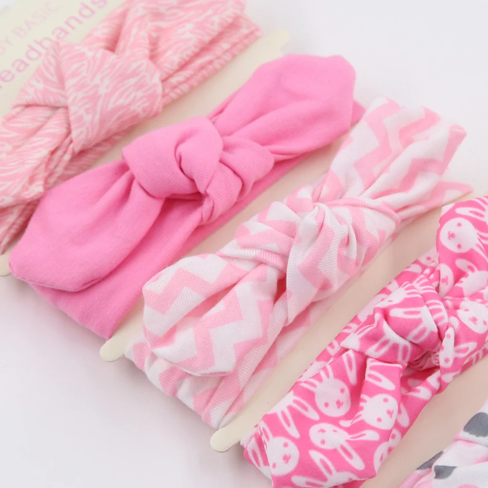 10Pcs Rabbit Ear Baby Headbands For born Boys Girls Cotton Elastic Hair Bands Kids Hair Tie Bows Knot Headwraps Headwear 250121