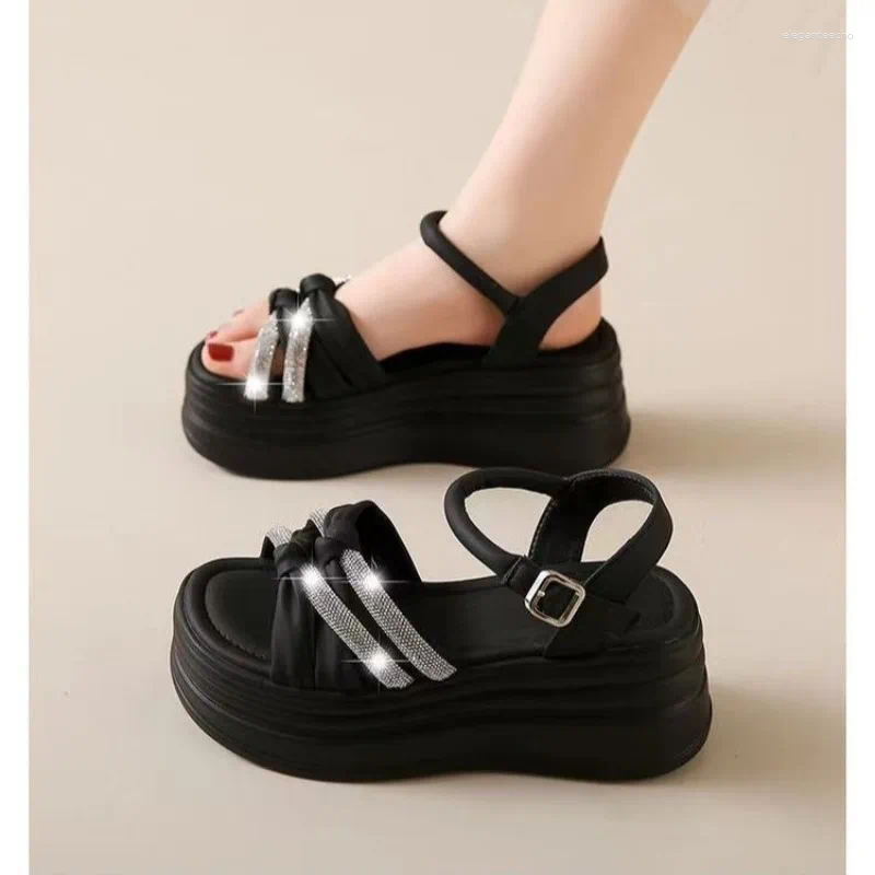 2025 S Fashion Designer Sandals Fujin Cm Genuine Leather Rhie Summer Bg Slippers Platform Wedge Flats Leisure Elegance Women Shoes