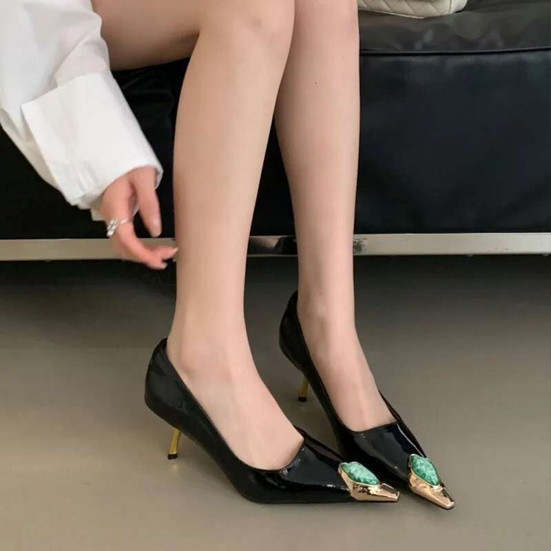 Female Rhies Women Stiletto Pumps Fashion Pointed Toe Footwear Ladies High Heels Shoes 2025 New