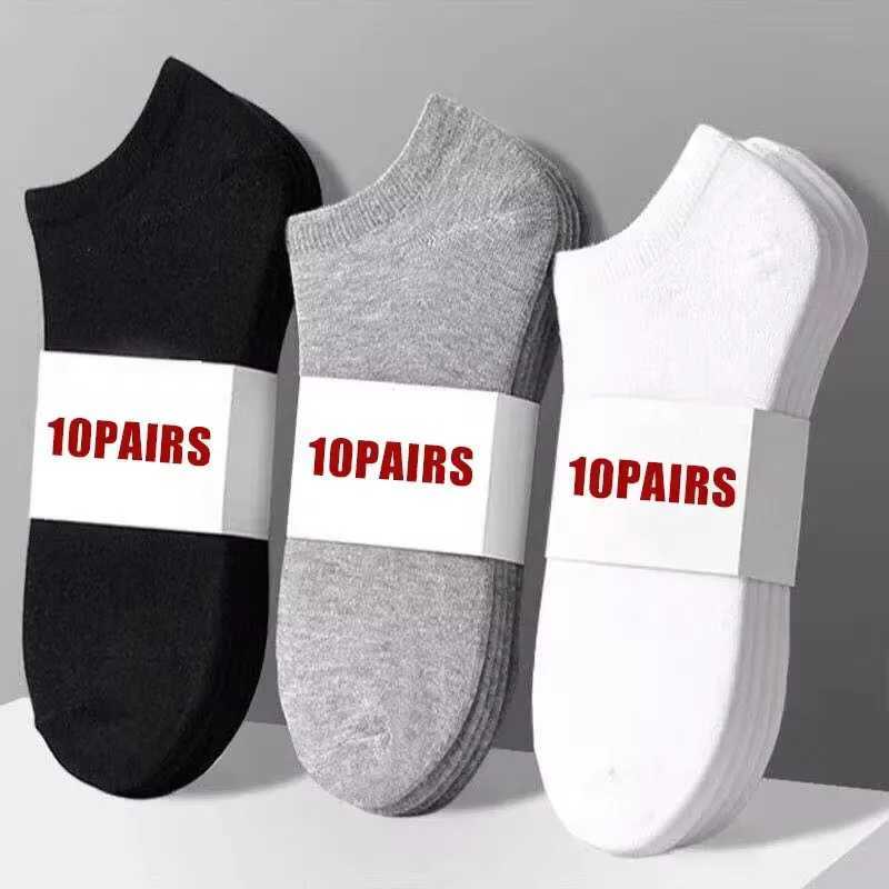 20 pairs/Mens Socks Spring/Summer Thin Breathable Soft Polyester Cotton Socks Black Casual Business Ankle Socks Boat Socks Yes W250217