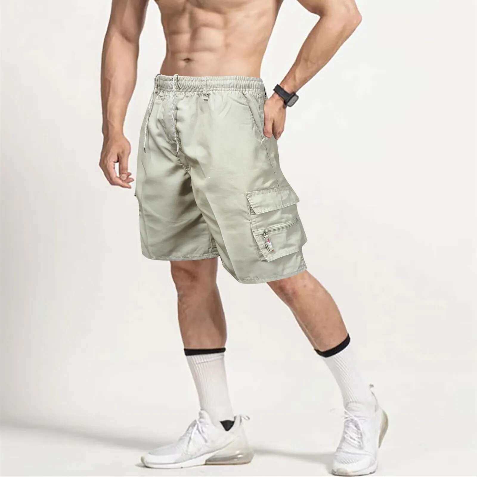 2025 Summer New Men's Designer Half Pants Men's Fast Drying Breathable Running Sports Pants Elastic Outdoor Leisure Lightweight Camping Work