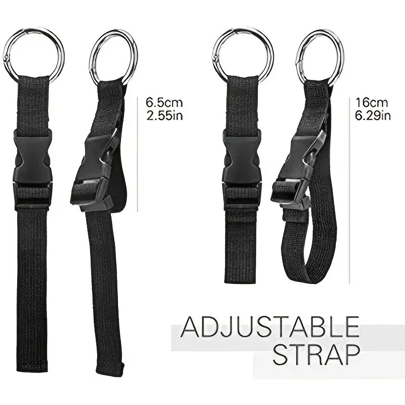 Holiday Travel Portable Black Nylon Suitcase Hanging Bag with Zinc Alloy Hiking Buckle Strap with External Hook Strap 250214