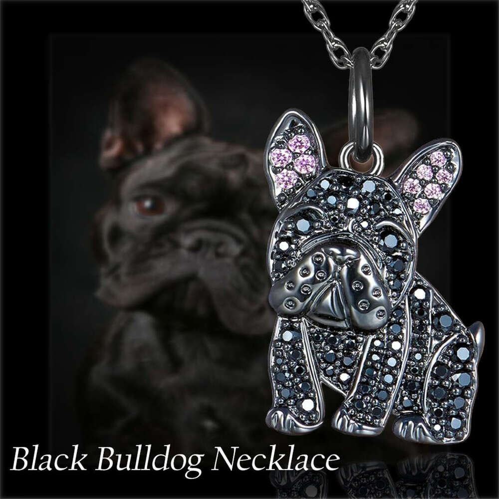 Temu Hot Selg Black French Bulldog Pendant Exquisite and Environmentally Friendly Zinc Alloy Die Cast Necklace