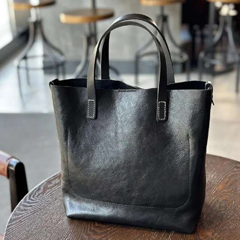 Avocado Green Japanese Vintage Cowhide Handbag Female Fashion Trend Temperament Commuter Leather Shoulder Crossbody Bag