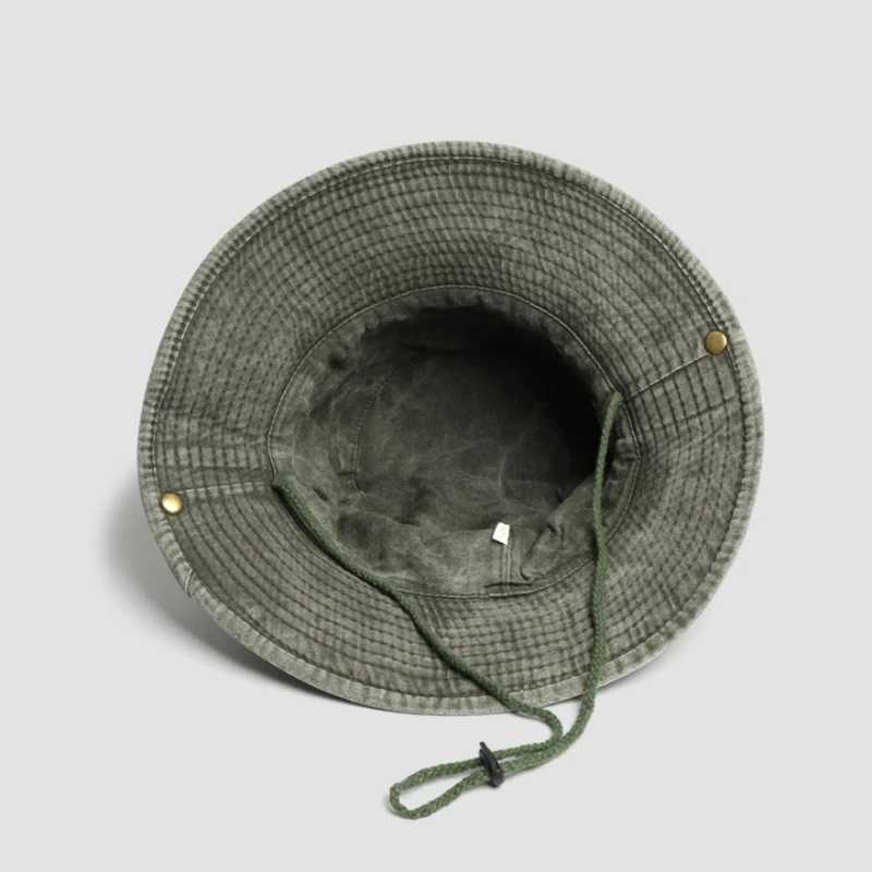 2025 Blue Cowboy Hiking Bucket Hats with String Men Denim Beach Sun Hat for Women Outdoor Couple Bob Panama Summer Fisherman Cap W250217