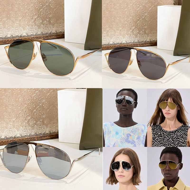 Oversized Luxury Metal SUNGLASSES LW40168U Classic Black Oval Frame Minimalist and Trendy Designer Brand Against Ultra Violet Protective Goggles