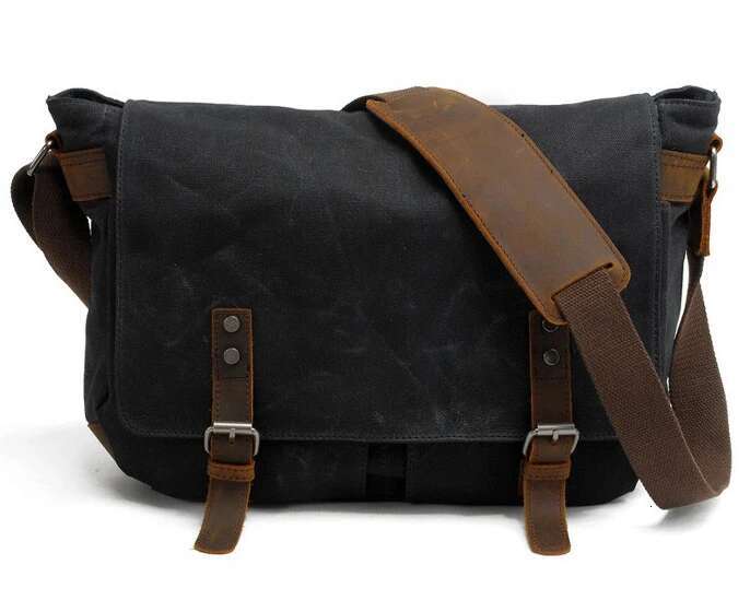 New Fashion Thick Wax Canvas Shoulder Messenger Men Crossbody Bag Vintage Male Leisure Sg Bag Casual Boy Canvas Casual 12123 BagVoyage