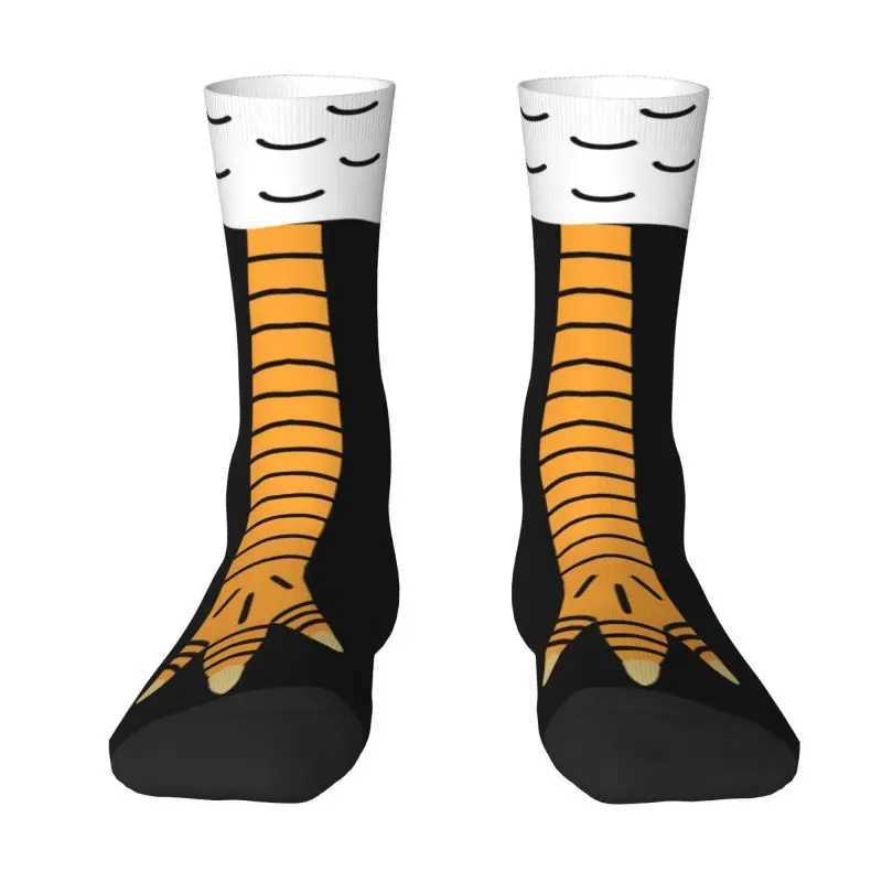 Customized Kawaii mens funny chicken leg dress socks unisex comfortable and warm 3D printed cartoon animal crew socks W250217