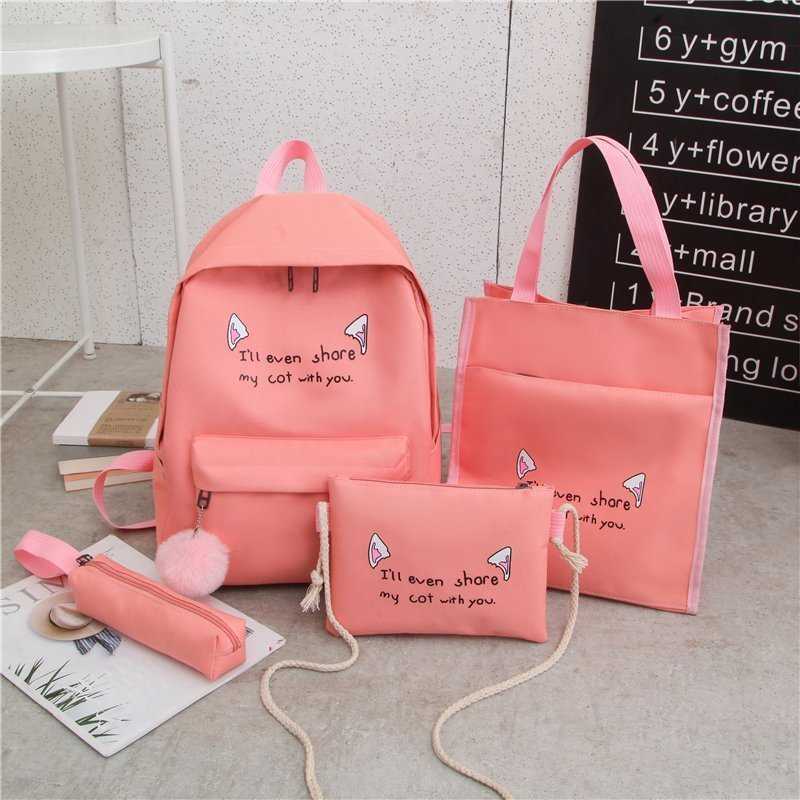 New Four Piece Backpack Set For Elementary And Middle School Students Oxford Cloth Large Capacity Backpack Day Backpack Travel Bag 29x14x40cm 241225