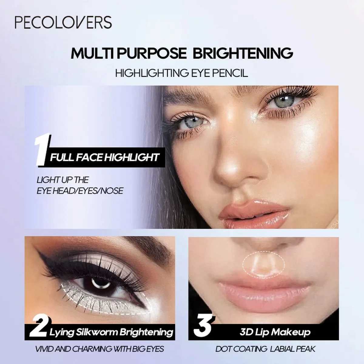 High-gloss Pen Lying Silkworm Highlighter Pen Eyes Corner Brightening Pearl Glitter Matte White Eyeshadow Stick Eye MakeupXJ250217