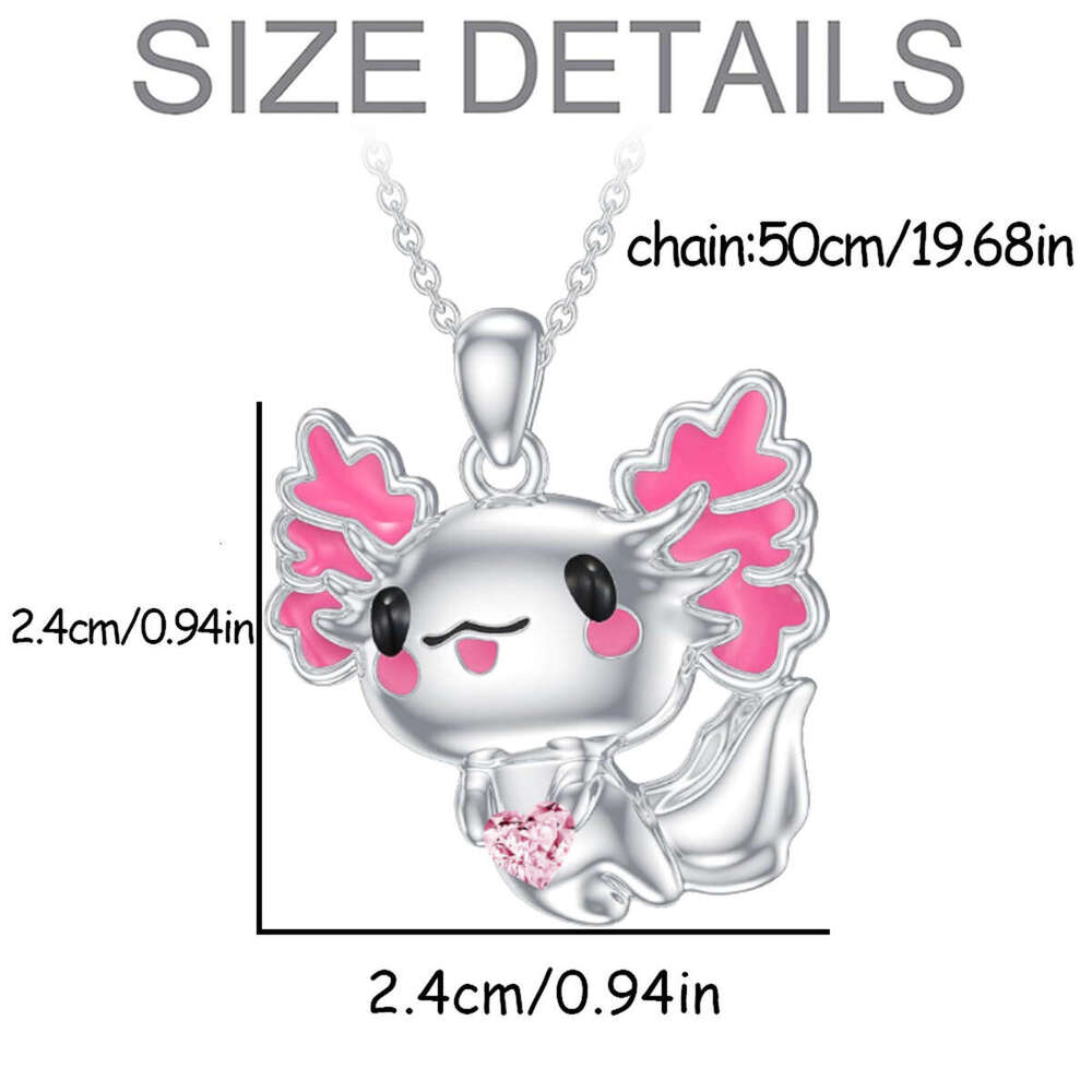 Hot selg new fashionable cartoon Feitian big ear pink embrace love salamander women's necklace pendant