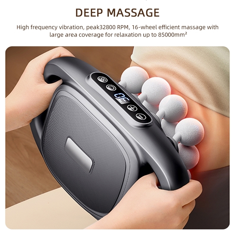16Head Fascia Gun HighFrequency Vibration Body Massage Back and Waist Massager Neck Shoulder Muscle masajeador y250108