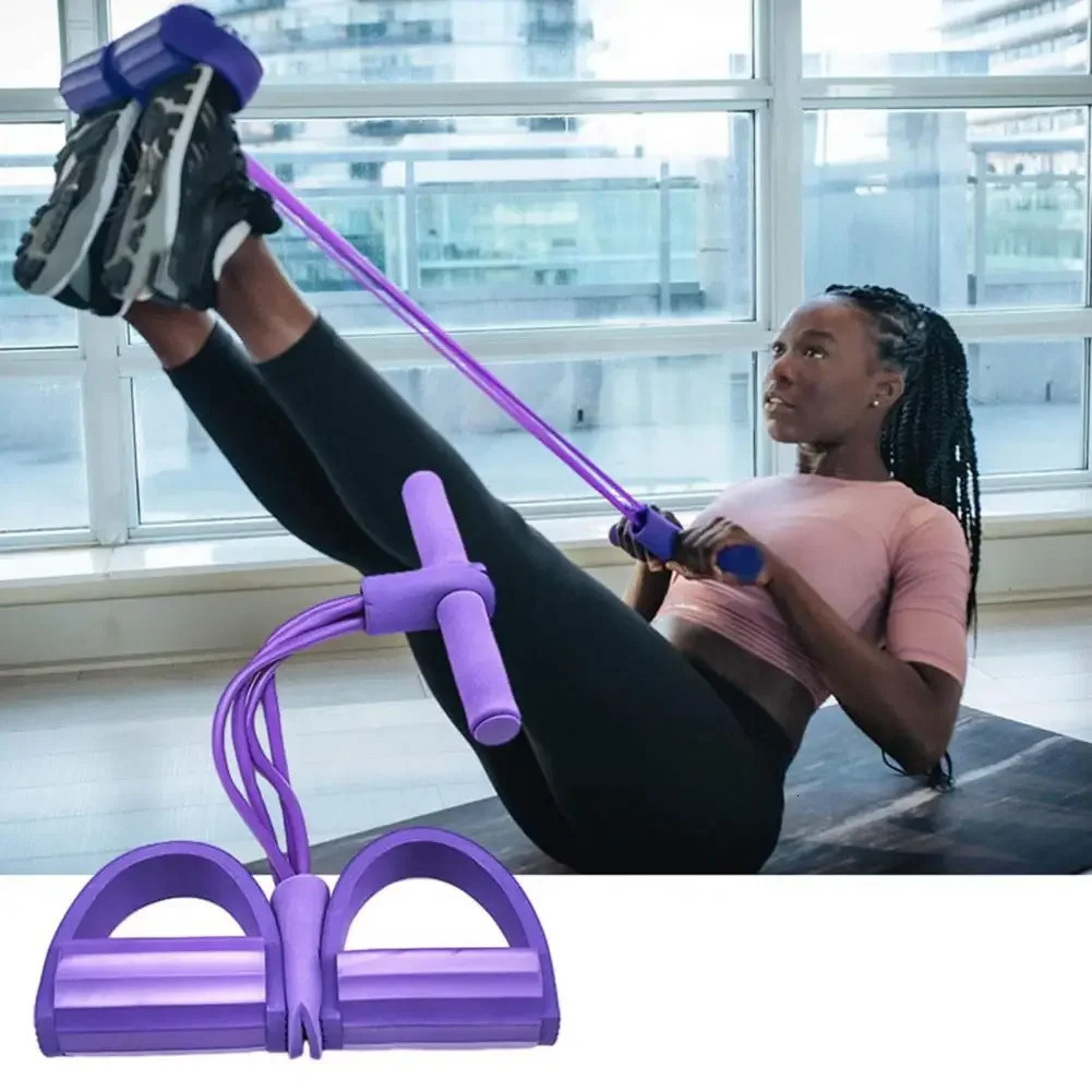 Tension Rope with Nonslip Handle Portable Slimming Waist Arm Training Yoga Pedal Puller Resistance Band Fitness Equipment 250213
