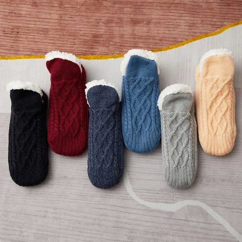 Thickened Winter Woven Thermal Cashmere Socks Floor Socks Women Carpet Home Plus Socks Velvet Sleep Socks Slippers Boat Socks W250217