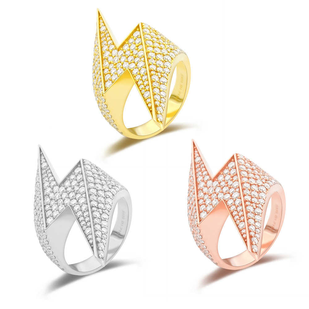 2022 new hip-hop ring mens S925 silver set VVS Mossan fashion personalized ring