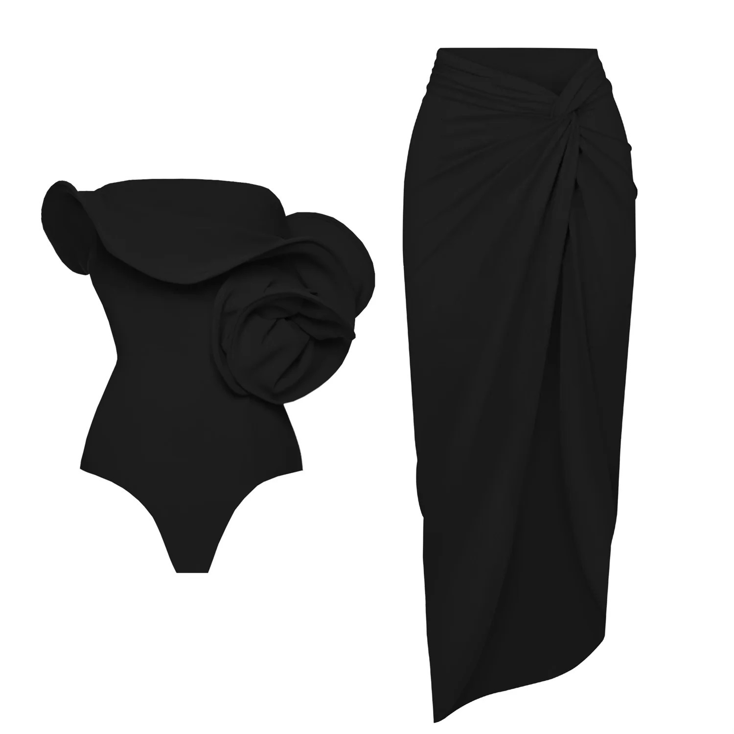 Sexy Flower One Piece Swimwear Trend Swimsuit Brazilian Biquini y Woman Red Bodysuit Bathing Suit Monokini 250214