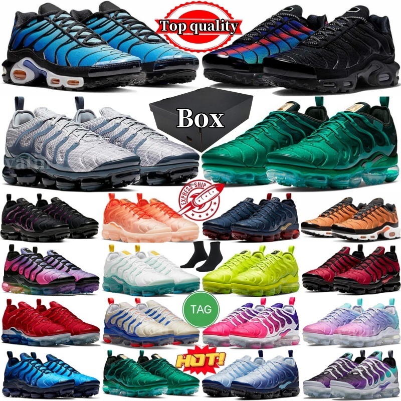 With box Tn Plus tns Running Shoes Designer Shoes 25th Anniversary Fr Toggle Utility Men Women Triple Black White Metallic Silver Reflective Mens Trainers Sneakers