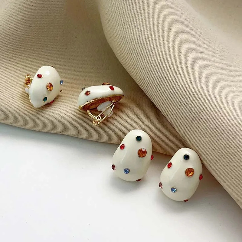 Fashion Colorful Zircon Water Droplet Earrings For Women Exquisite White Oil Dripping Irregular Jewelry Brincos Gift 250213