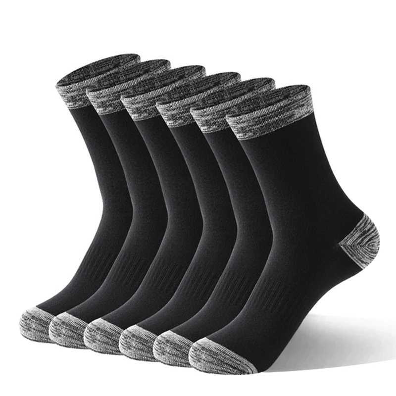 5 Pairs/Lot Mens Socks Autumn Winter High Quality Casual Running Black Sports Hiking Socks Mens Long Socks Comfortable Size 38-44 W250217