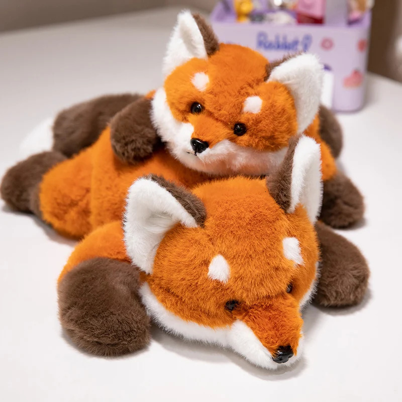 30-60cm Kawaii Fox Plush Toy Cartoon Stuffed Animal Cute Soft Cute Baby Plush Doll Lie Prone Toy Girl Gift Decoration 250217