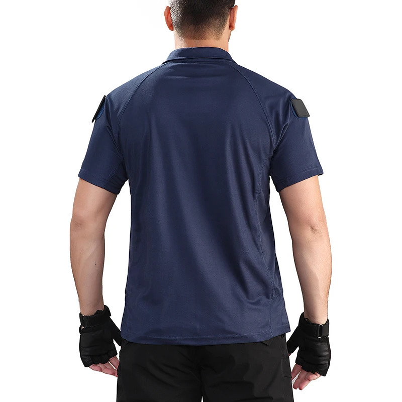 Summer Short Sleeve Tactical Shirt Men Performance Polo Shirts with Zipper Pocket Quick Dry Outdoor Travel Hiking USA Size 250213