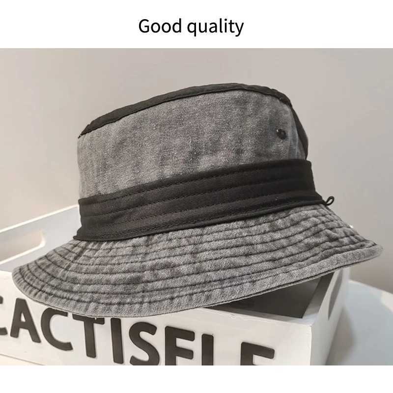 Oversize XXL 100% Cotton Bucket Hat Men Women Unisex Spring Summer Fisherman Hat Wide Brim Fishing Summer Sun Hat Outdoor Cap W250217