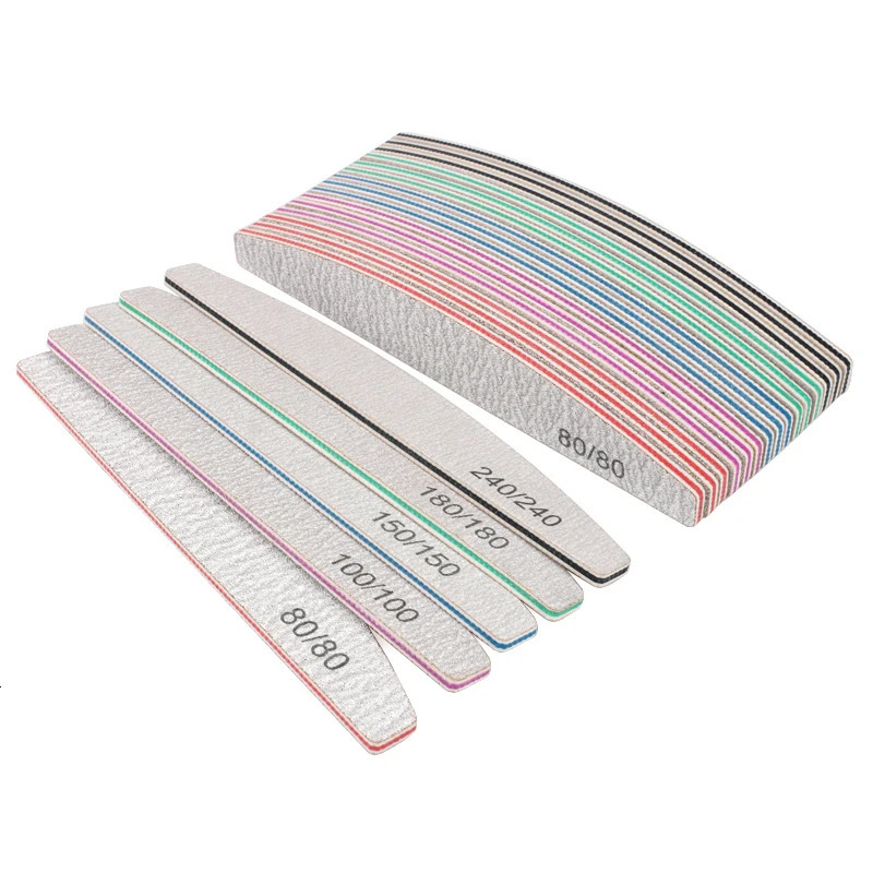 20Pcs/50Pcs Nail Art Files 100/180/240 Gel Nail Polishing Buffer Boat Pedicure Manicure Buffers Nails Accessoires lime a ongle 250214