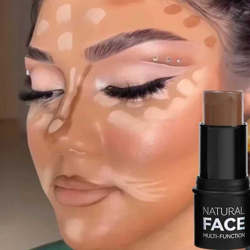 Face Highlighter Bronzer Cream Waterproof Long Lasting Brighten Facial Brightening Nose Shadow Foundation Face Makeup CosmeticsW250217