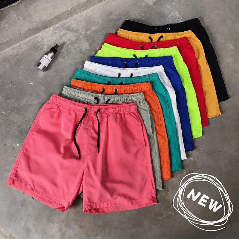 Ice Silk mens beach shorts Light breathable Summer sports Candy color Surf Swimming loose large size 250118