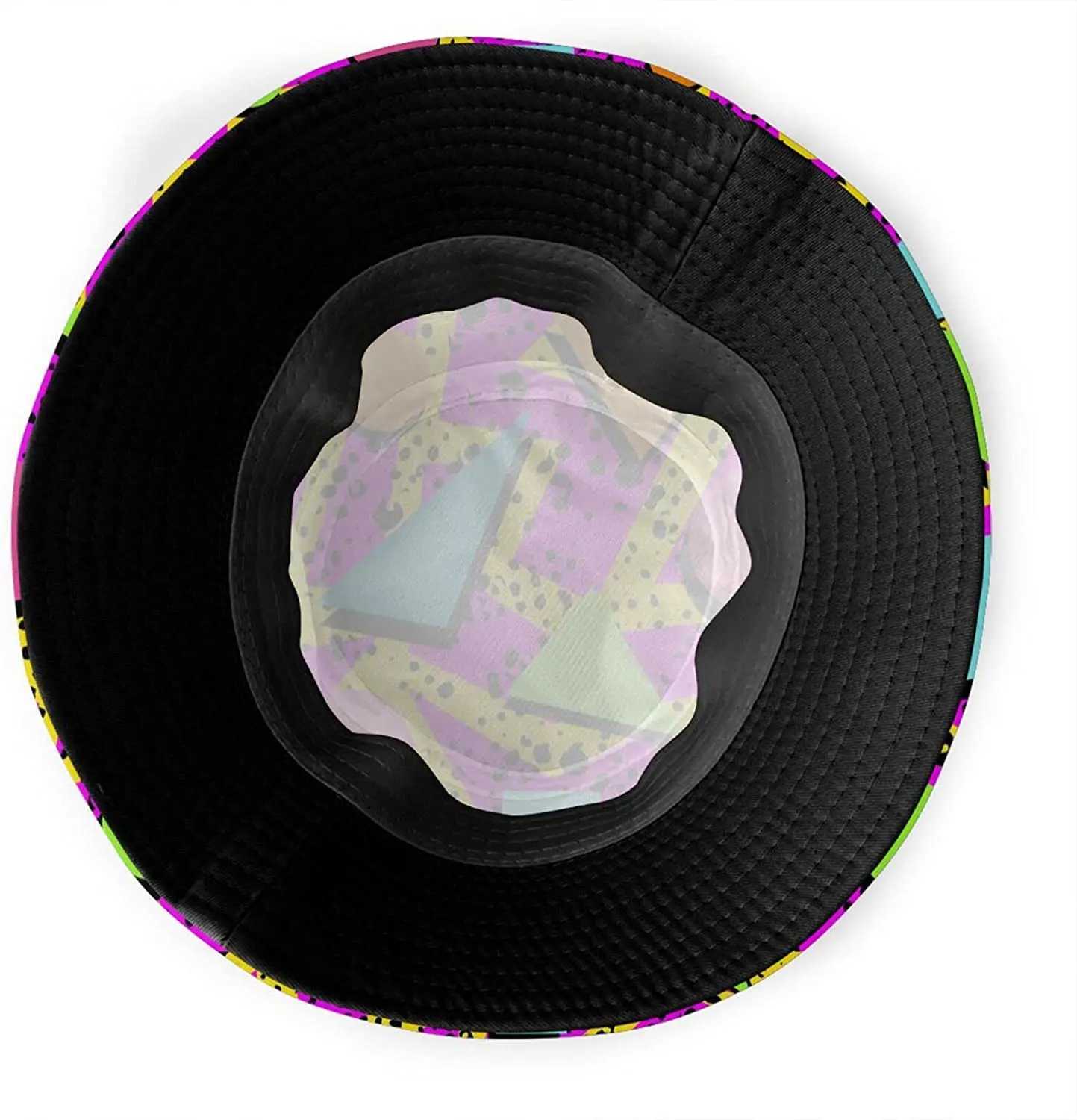 Vintage 80s Memphis Bucket Hats Fashion Sun Cap Fishing Hat Packable Outdoor Fisherman Hat for Women and Men W250217