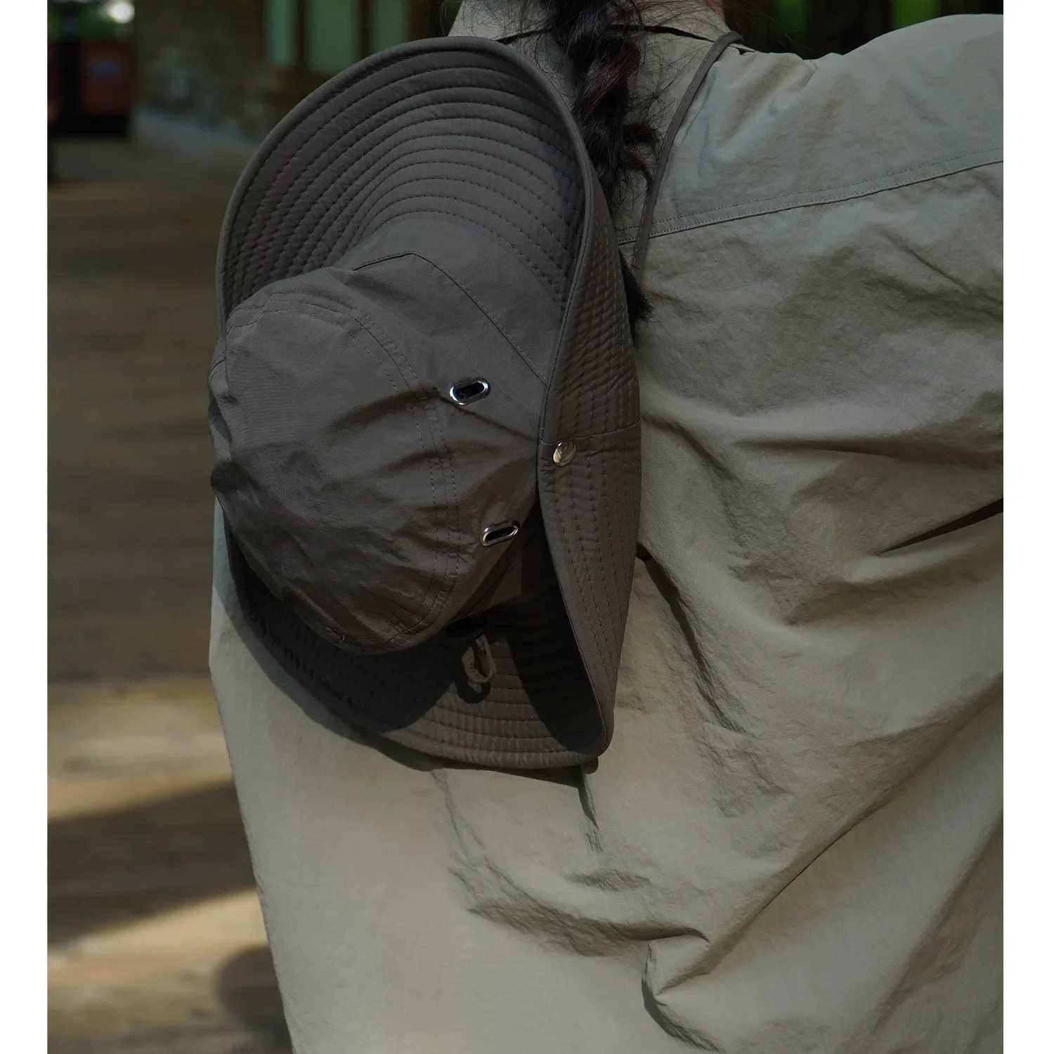 Wide Brim Bucket Sun Hat Packable Cotton Washed UPF 50 Beach Hat for Women Men with Strings Cowboy Outdoor Safari Boonie Cap W250217