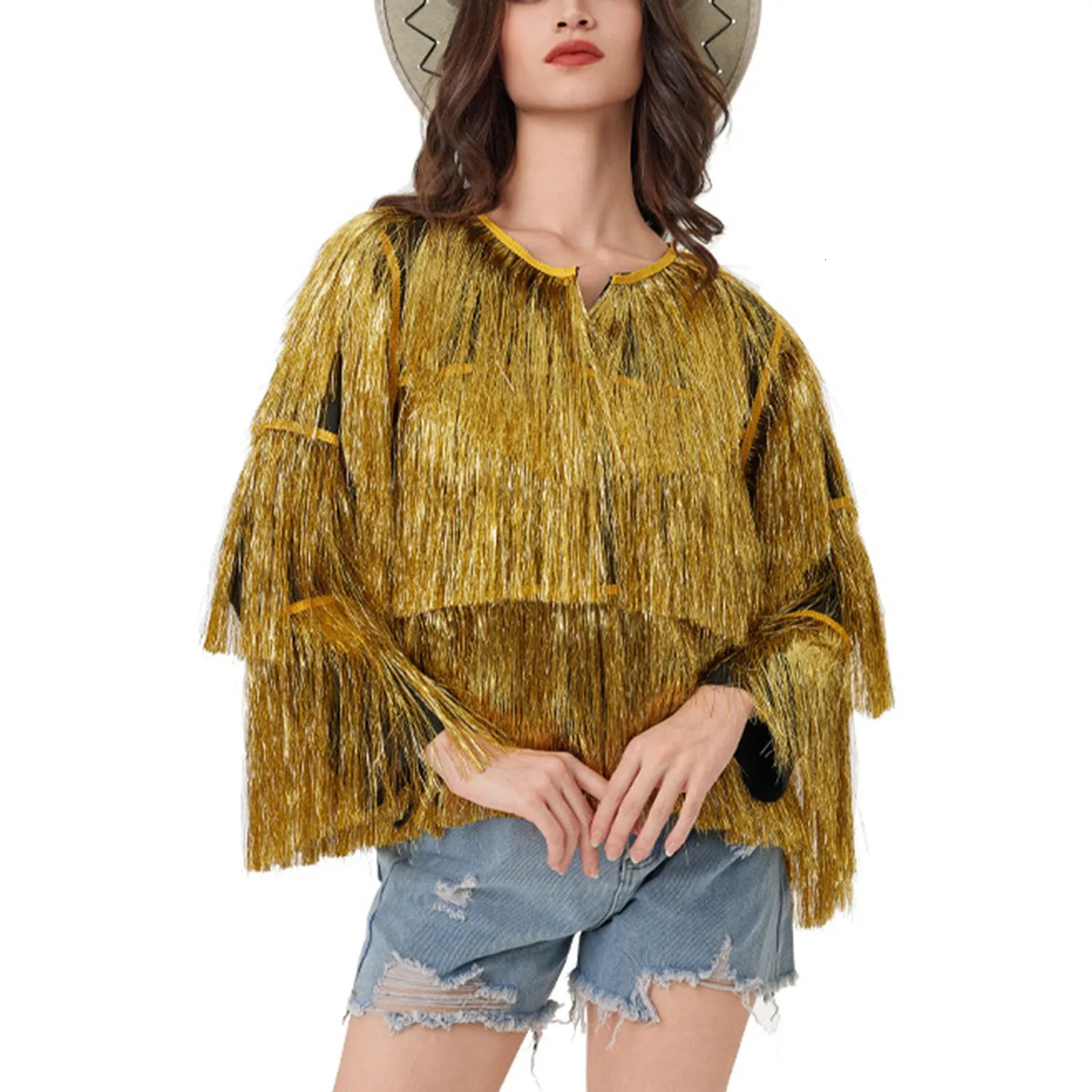 WomenS Glitter Sequin Jacket Hiphop Long Sleeve Fringe Zip Fly Club Outwear Streetwear Coats For Female 250213