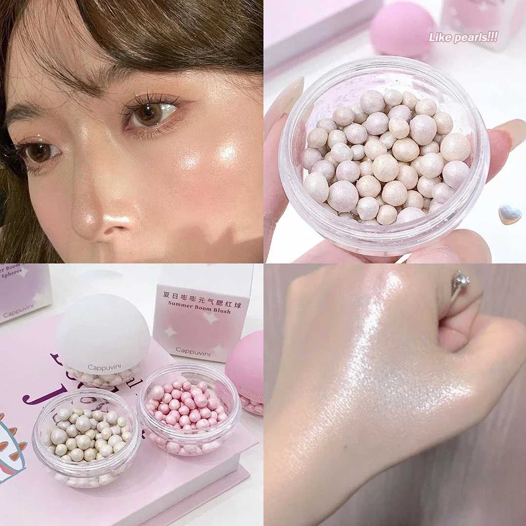 Pearly Highlighter Blush Powder Ball Clear Face Body Highgloss Glitter Highlight Natural Brightening 3D Shimmer Contouring BlushXJ250217