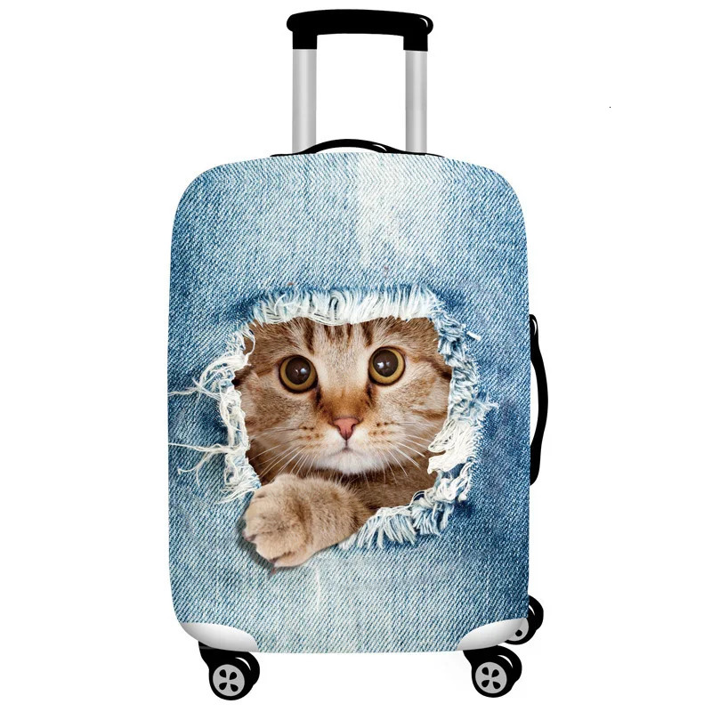 3D Cute Cat Luggage Cover Thicken Elastic Luggage Protective Cover Travel Accessories for 18-32 Inch Trolley Case Cover 250214
