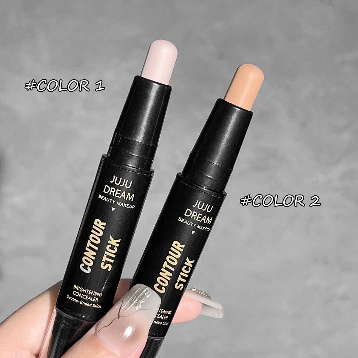 Double head highlighter stick steric contour nose shadow face brightening natural matte Korean makeupW250217