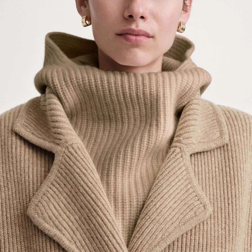 2025 Early Spring New Women Shawl Y2k Ribbed Blend Simple Fashion Hundred Knit Hooded Scarf Top